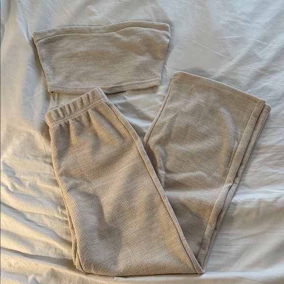 SHEIN Beige Ribbed Two-Piece Set - Picture 1 of 1